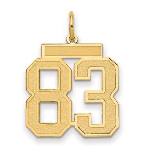 14k Yellow Gold, Jersey Collection, Medium Number 83 Pendant
